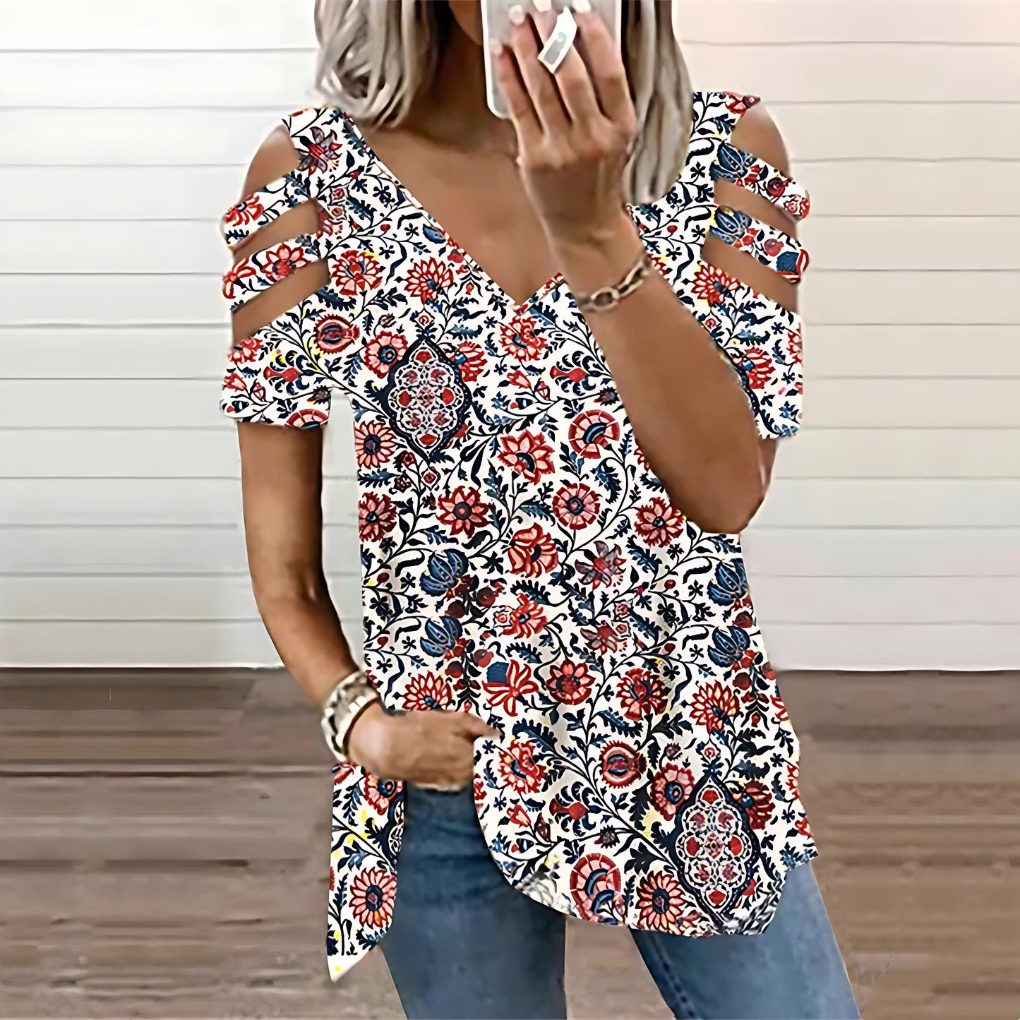 🔥👚【S-3XL】2025 nová letní dámská módní trička s potiskem jsou pohodlná a prodyšná 