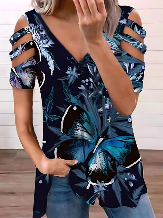 🔥👚【S-3XL】2025 nová letní dámská módní trička s potiskem jsou pohodlná a prodyšná 