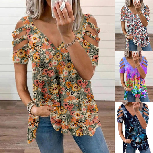 🔥👚【S-3XL】2025 nová letní dámská módní trička s potiskem jsou pohodlná a prodyšná 